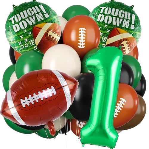 Football Party Decorations Set with Number 1 Balloons