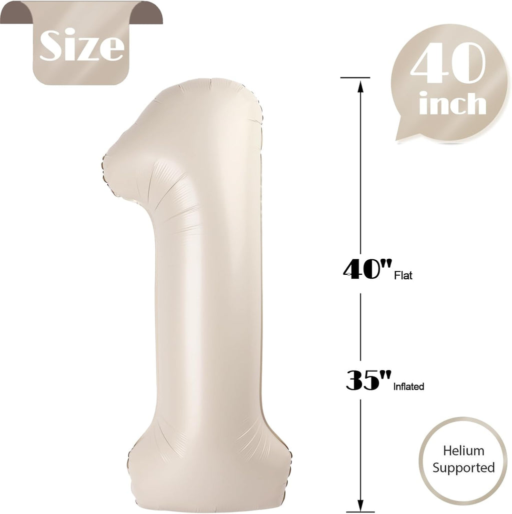 Shiny Cream 40-Inch Balloon - 1st Birthday Decorations for Baby Boy/Girl | Perfect Party Supplies