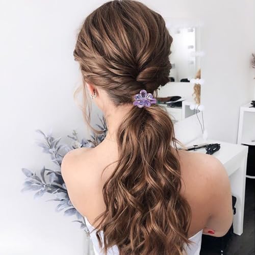 Tyqour 6 Pcs Bubble Hair Ties for Girls, Colored Camellia Rubber Beads