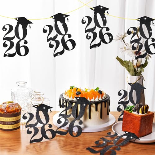 Chinco 36 Pcs Graduation Party Decorations 2026 Glitter Cutouts