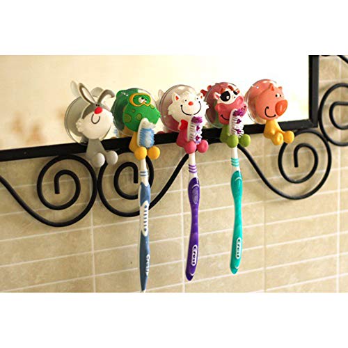 Funny Tool Suction Cup Toothbrush Holder Hooks - 5 Small Animal Set
