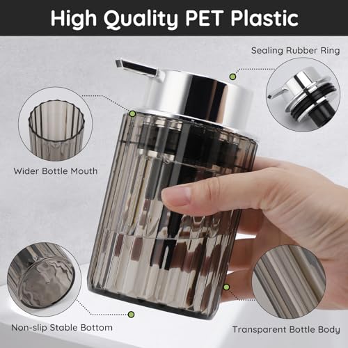 Segbeauty Foam Soap Dispenser - 10.1oz Refillable Plastic Pump for Bathroom