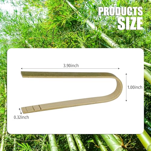 5 Pack Mini Bamboo Tongs - 3.94 Inch Disposable Serving Utensils