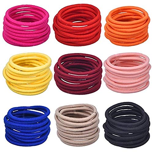 Wetco 4mm Elastic Hair Ties Ouchless Rubber Bands Light Blue 10 Pcs