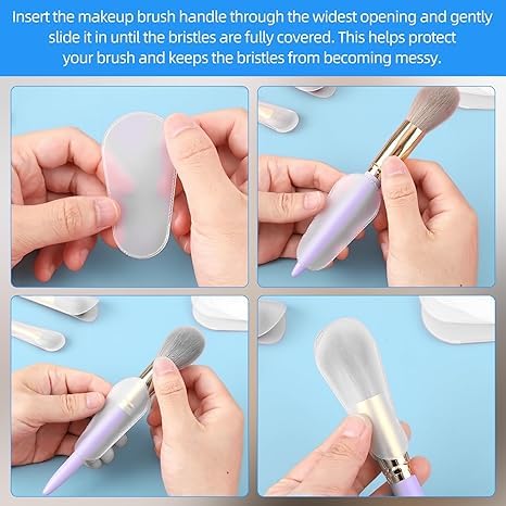 LUSTRIB 24PCS Clear Makeup Brush Covers & Protectors - 6 Sizes PVC Guards