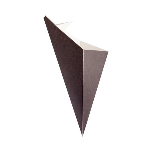 Restaurantware Cone Tek 15 Inch French Fry Cones 100 Recyclable Food Cones - Built-In Sauce Cup Grease-Resistant Lining Black Paper Snack Cones For Appetizers And Charcuterie