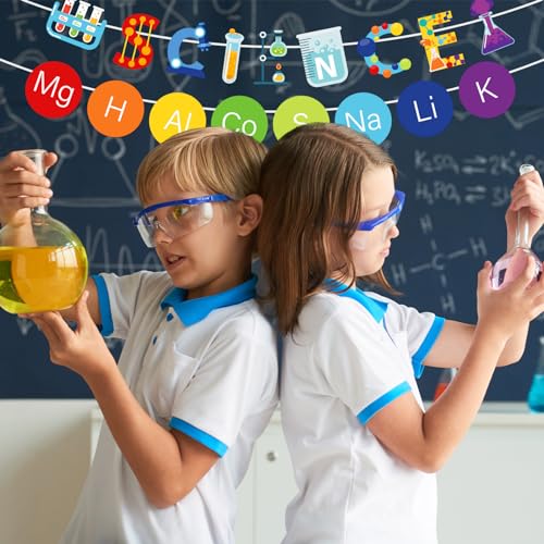 Science Party Banners Set - 5pcs 'We Love Science' Garland for Classroom & Birthday Decor