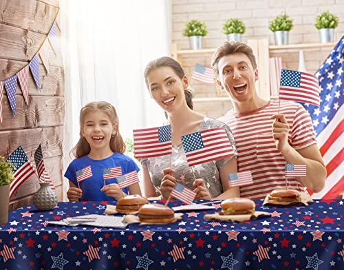 Navy Blue 4th of July Tablecloth, 54x108 Inch, 2 Pack