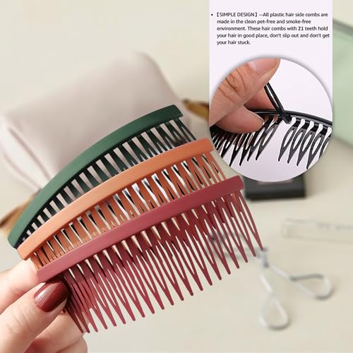 SKYPIA French Side Hair Combs Set - Secure Grip Styling Tools for Updos (5-Pack)
