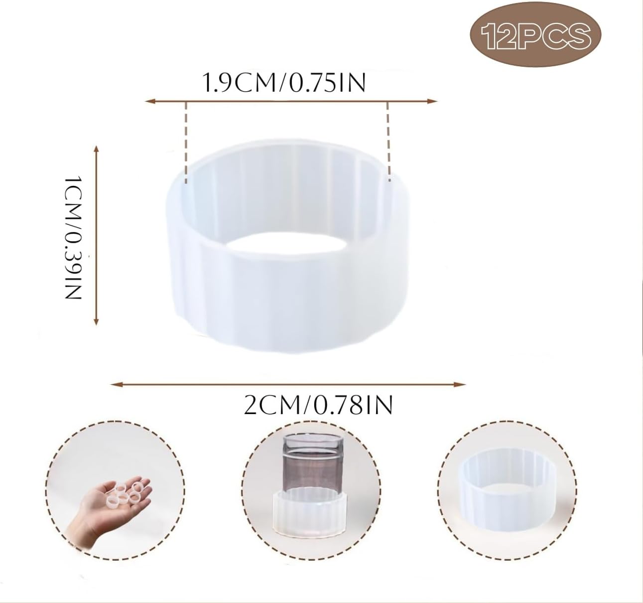 Rubber Candle Hugger Set by [Brand Name] - 12 Pcs Candle Grips to Keep Taper Candles Upright and Secure