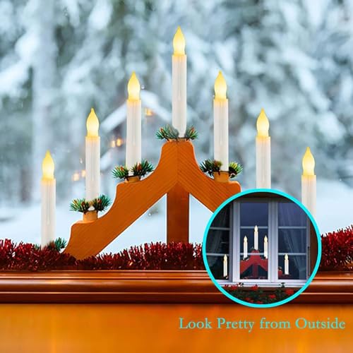 60PCS White Flameless LED Taper Candles Battery Operated Flickering Flame Safe Decor