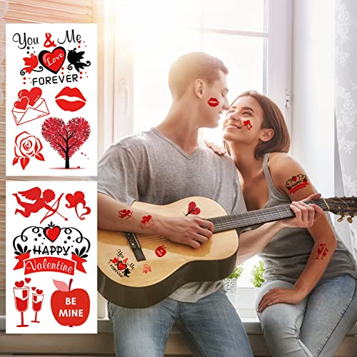 Valentine Temporary Tattoos 50+ Designs Love Heart Stickers for Kids Adults