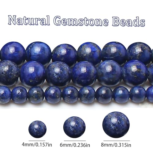 Natural Lapis Lazuli Stone Beads 4mm for Jewelry Making Kit