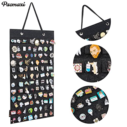 PACMAXI Dark Gray Hanging Brooch Pin Organizer - Small Display Case