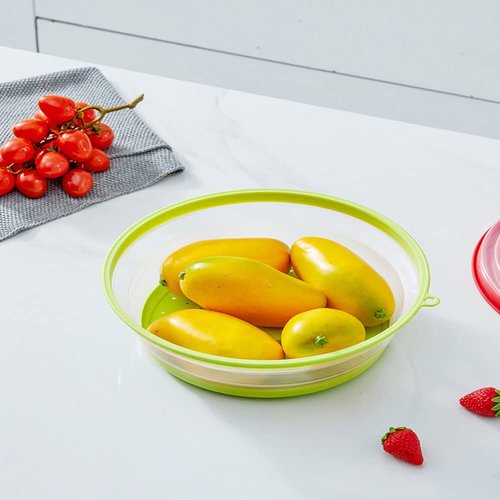 Collapsible Microwave Splatter Cover, 10.5 Inch, Dishwasher-safe, Microwave Plate Cover With Steam Vent，BPA-Free Silicone & Plastic (white)