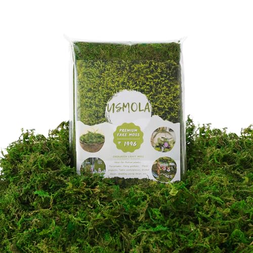 8oz Realistic Fake Green Moss for Crafts & Indoor Plants
