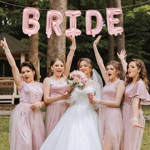 Rose Gold Bride Balloon Banner - 16 Inch Mylar Party Decoration