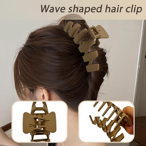 GraLigLuxu 4-Pack Matte Hair Claw Clips for Thick and Thin Hair