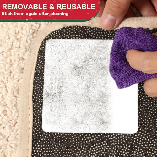 12 PCS Non-Slip Rug Grippers for Hardwood Floors - Large Pads