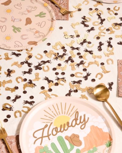 xo, Fetti Gold Western Confetti - 200pc Cowgirl Rodeo Party Table Decor