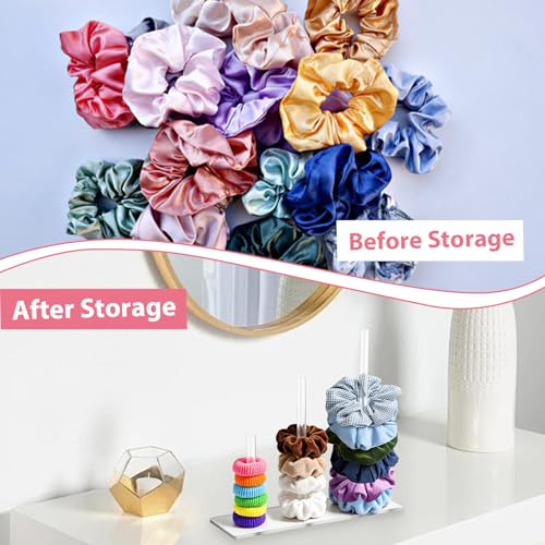3-Tier Clear Acrylic Scrunchie Holder Stand & Hair Tie Organizer Tower