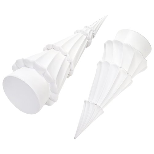 Suwimut Set of 2 Resin Christmas Trees, Tabletop White Christmas Tree Figurine Holiday Party Home Table Decorations, Desk Centerpieces for Christmas Decor