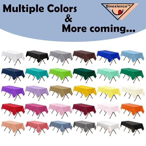 Premium White Plastic Tablecloth - 54 x 108 inches, 2 Pack
