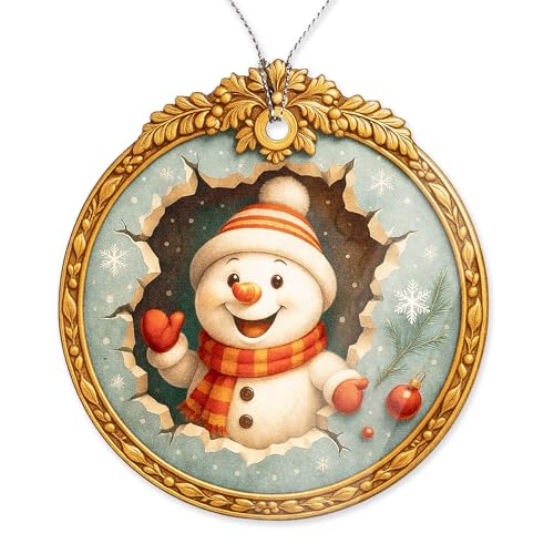 Snowman Christmas Ornament 2025 Acrylic Holiday Decor for Tree or Gift