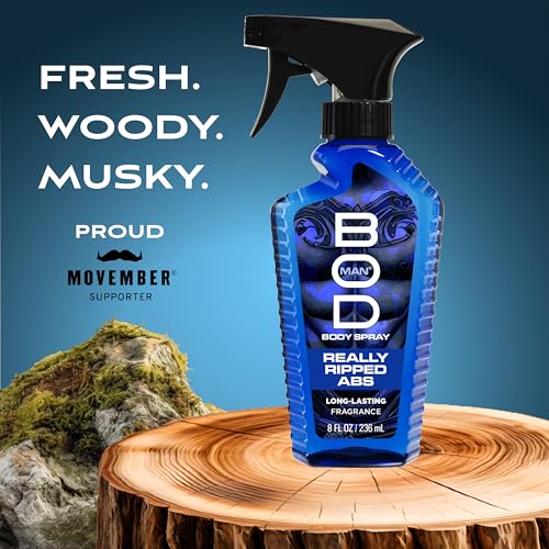 BOD Man Really Ripped Abs Fragrance Body Spray 8 fl oz - Confident Musk & Woody Scent