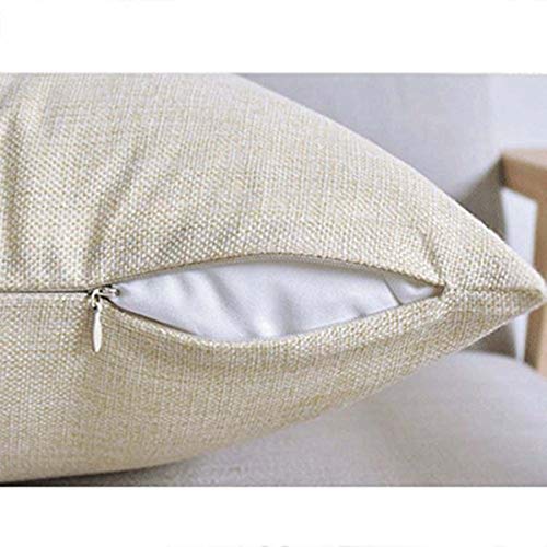 Mugod 18x18 Inch Cotton Linen Decorative Throw Pillow Cover for Couch & Sofa, Navy Blue & Green Plaid Home Decor