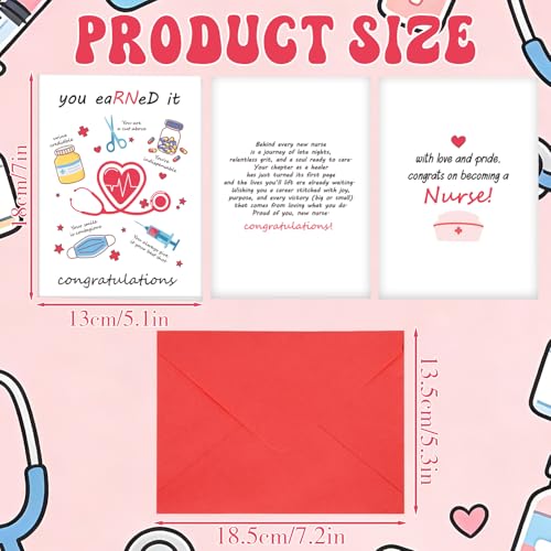Nurse Graduation Card with Envelope - RN Grad Congrats Gift