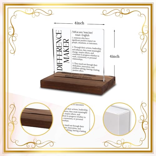Difference Maker Acrylic Desk Sign - Inspirational Gift for Leaders