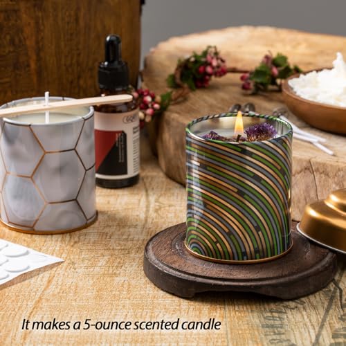 5oz Candle Tins - 12 Pack Empty Containers with Lids & Wicks