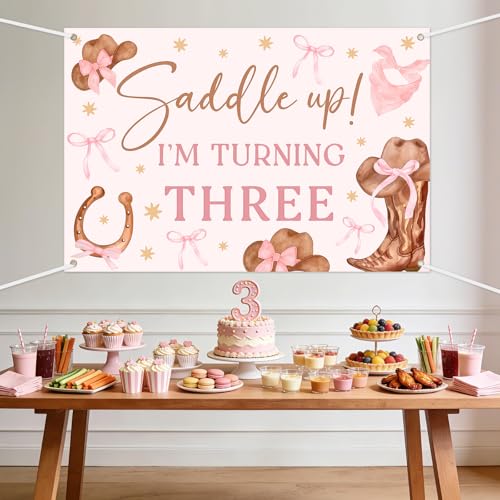 Western Cowgirl Birthday Backdrop - Rodeo Theme Party Decor