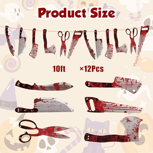 OHOME Halloween Party Decorations - 12 Pack Hanging Banner