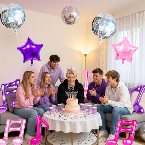 Kpop Music Note Balloons - 10 Pack for Birthday Parties