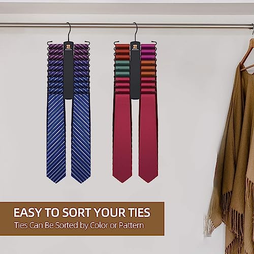 ZEDODIER 2-Pack Tie Hanger Set - Space-Saving Necktie Organizer