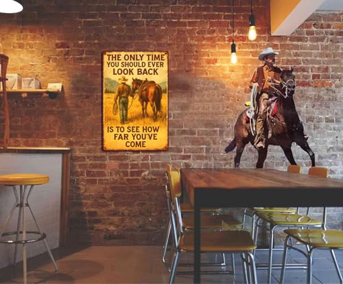 Western Vintage Cowboy Metal Sign | Rustic Wall Art 8x12 Inch
