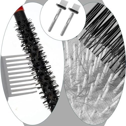 Qianyu 2-in-1 Hair Brush Cleaner Tool & Comb Remover (2-Pack, Grey)