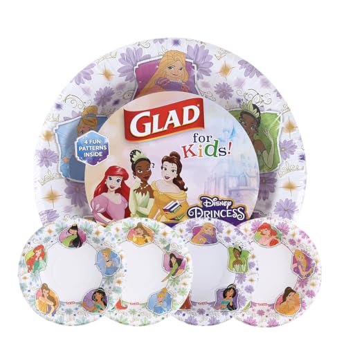 Glad for Kids Disney Princess Paper Bowls, 12 Oz, 40 Count - Floral