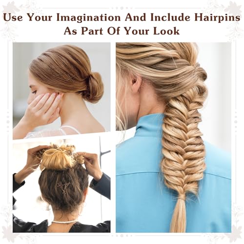 AOZUO Mini Bobby Pins - 50PCS 1.37 Inch Small Curved Wavy Metal Hairpins Brown