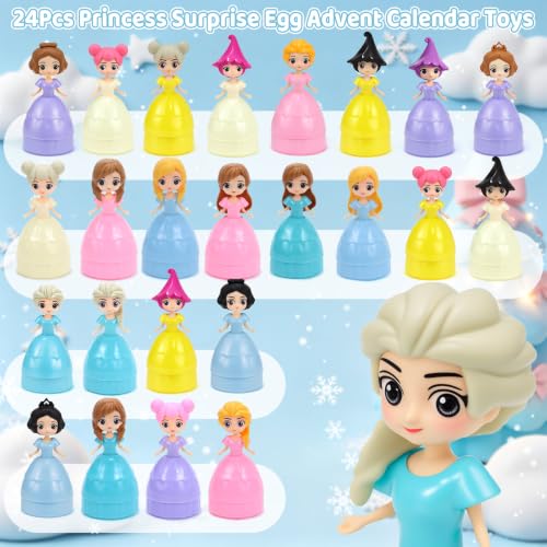 Princess Advent Calendar 24 Days Christmas Surprise Eggs for Kids