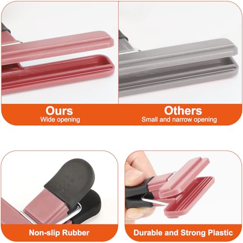 TACGEA 8-Pack Food Clips with Airtight Seal - Large & Small Bag Clips
