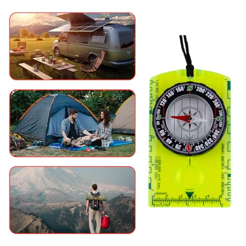 2 Pieces Orienteering Compass, Superior Hiking Survival Compass for Kids, Hiking Backpacking Compass Scouts Navigation Compass Waterproof Map Reading Compass for Outdoor Camping, ?Green
