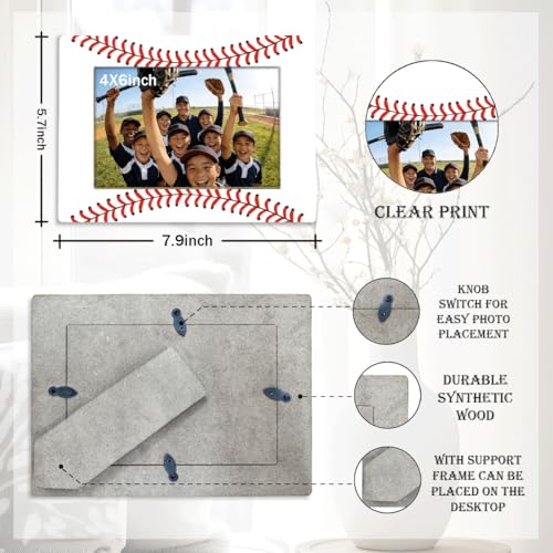 XQLSR Baseball 08 Picture Frame - Sports Room Decor & Gift for Boys