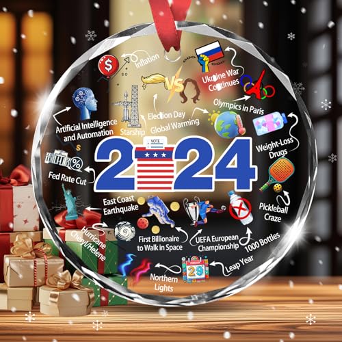 2024 Year in Review Christmas Ornament - Hilarious Glass Keepsake