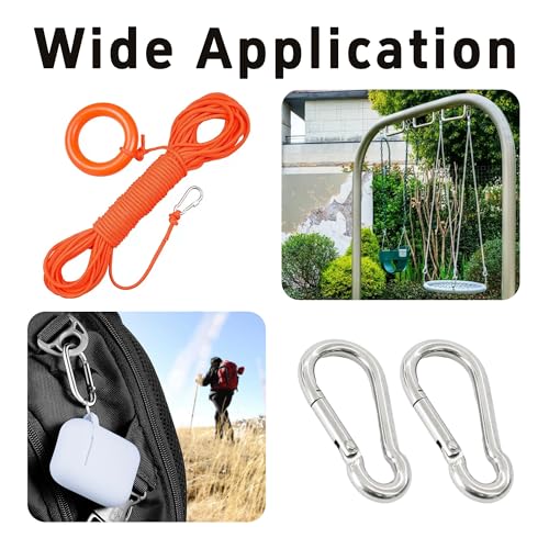 10PCS M6 Spring Snap Hooks, 2.38 Inch 304 Stainless Steel Quick Link Carabiners, Secure Locking Clips for Outdoor Activities, Hammock Setup, Dog Leash & Keychain Connection