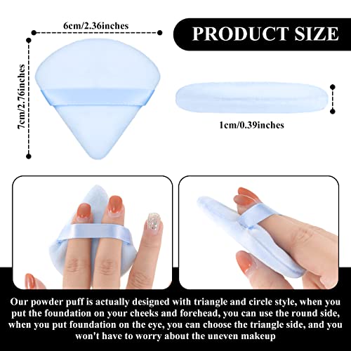 Maitys 12 Pcs Triangle Powder Puffs 2.76 Inch Soft Velour Makeup Sponges