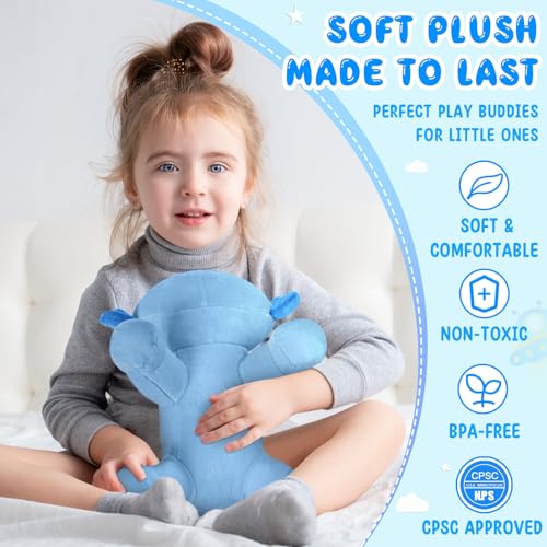 Blue Axolotl Plush Toy - 10.8-Inch Soft Stuffed Animal Pillow
