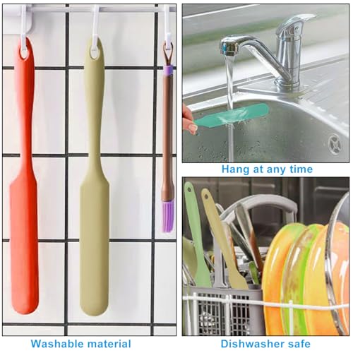 6-Pack Silicone Jar Spatulas - Non-Stick, Heat Resistant, 9.4 Inch